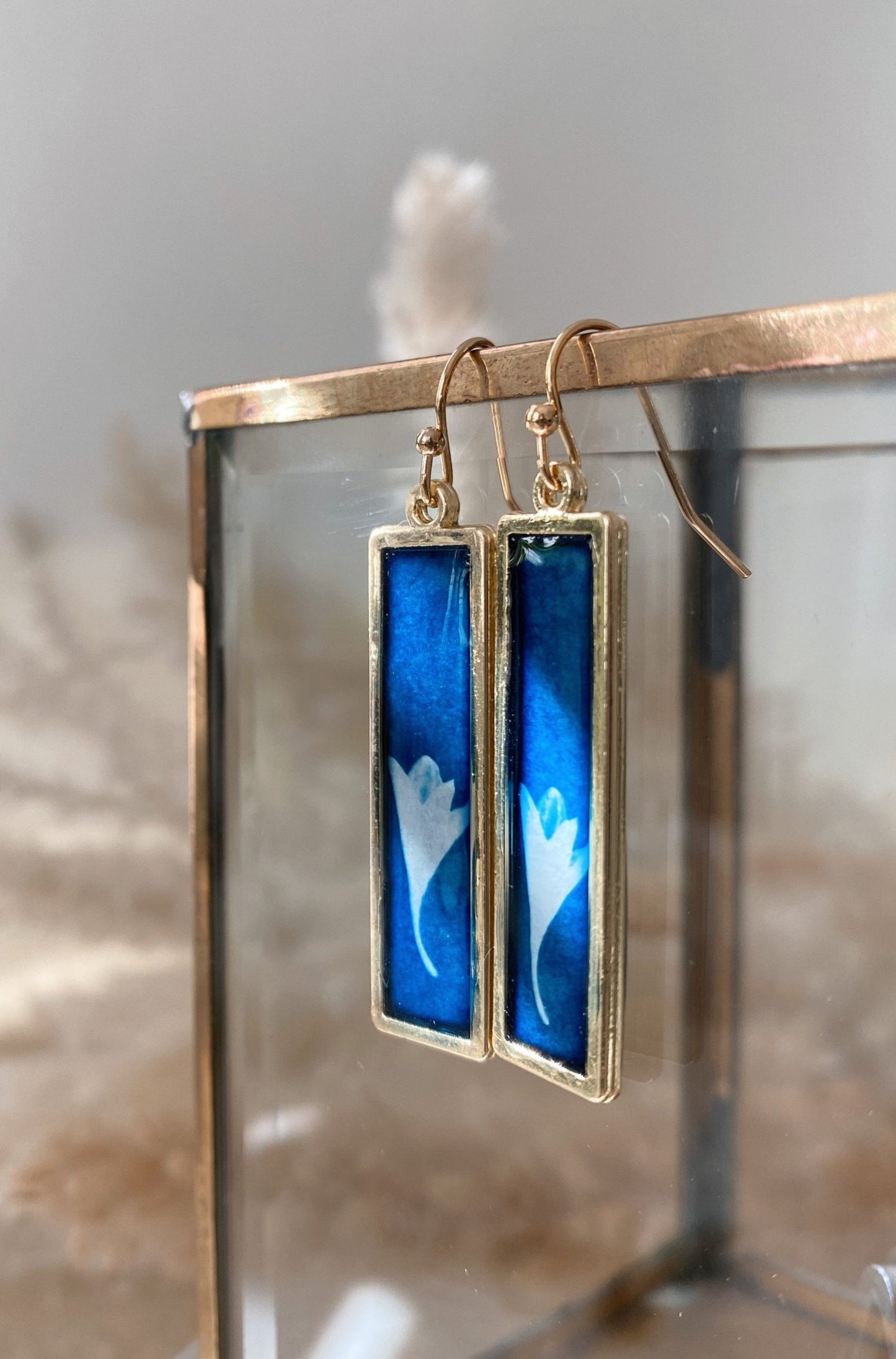 Handmade Cyanotype Print Earrings