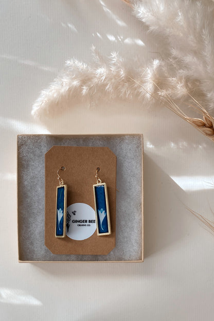 Handmade Cyanotype Print Earrings