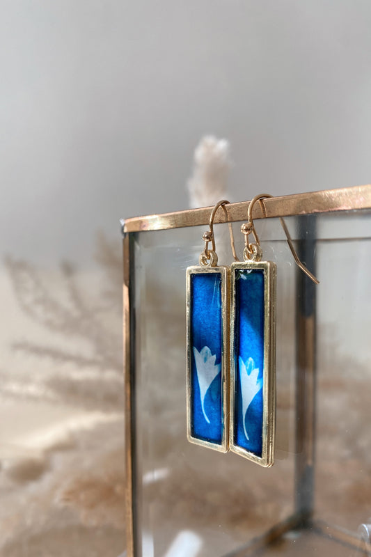 Handmade Cyanotype Print Earrings