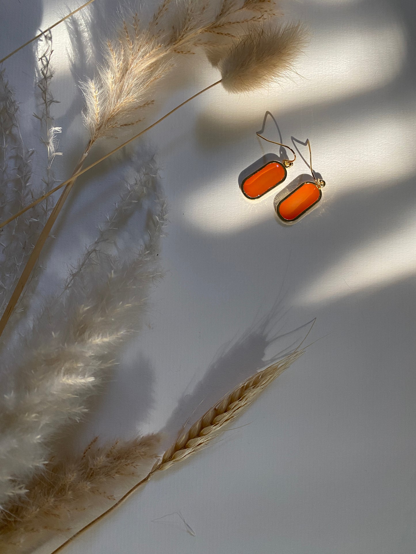 'Sunburst' Resin Orange Earrings