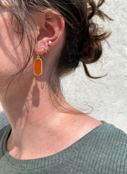 'Sunburst' Resin Orange Earrings